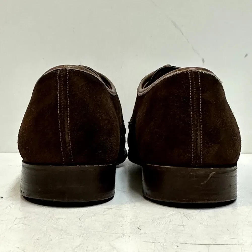 VGUC Loake Shoemakers Brown Suede Plain Toe Derby Made in England Uk 8 US 9